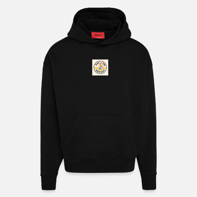 ESSEN SIE TRI REPEAT - Hoodie- made by SPREAD - SOLID BLACK