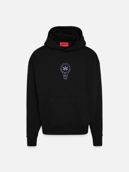 LIGHTBULB CANNABIS GLÜHBIRNE - Hoodie- made by SPREAD - SOLID BLACK