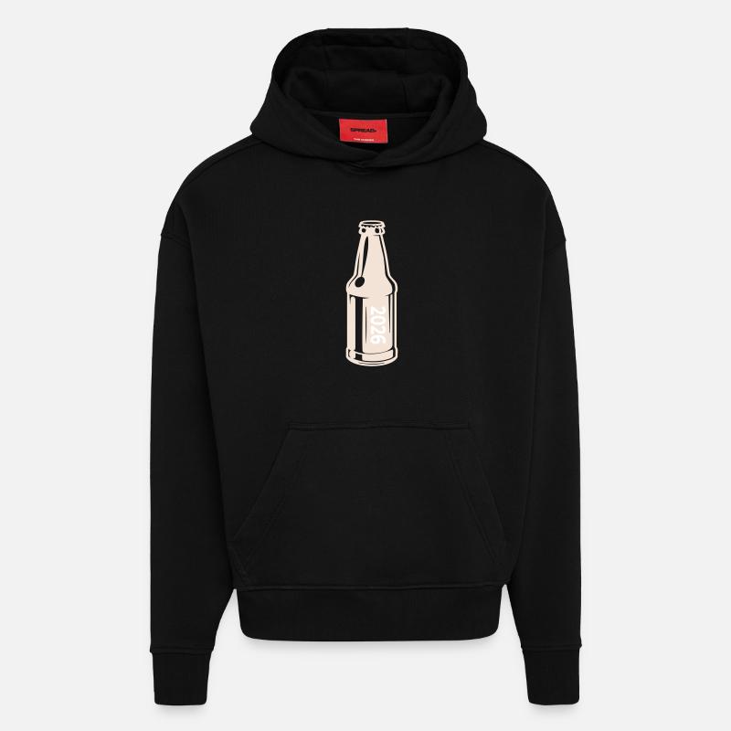 Bier 2026 Bierflasche - Hoodie- made by SPREAD  - SOLID BLACK