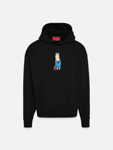 Alpaca Secretary Folder Office - Hoodie- made by SPREAD - SOLID BLACK