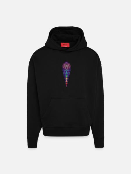 Spirituality Meditation Sacred Geometry - Hoodie- made by SPREAD - SOLID BLACK