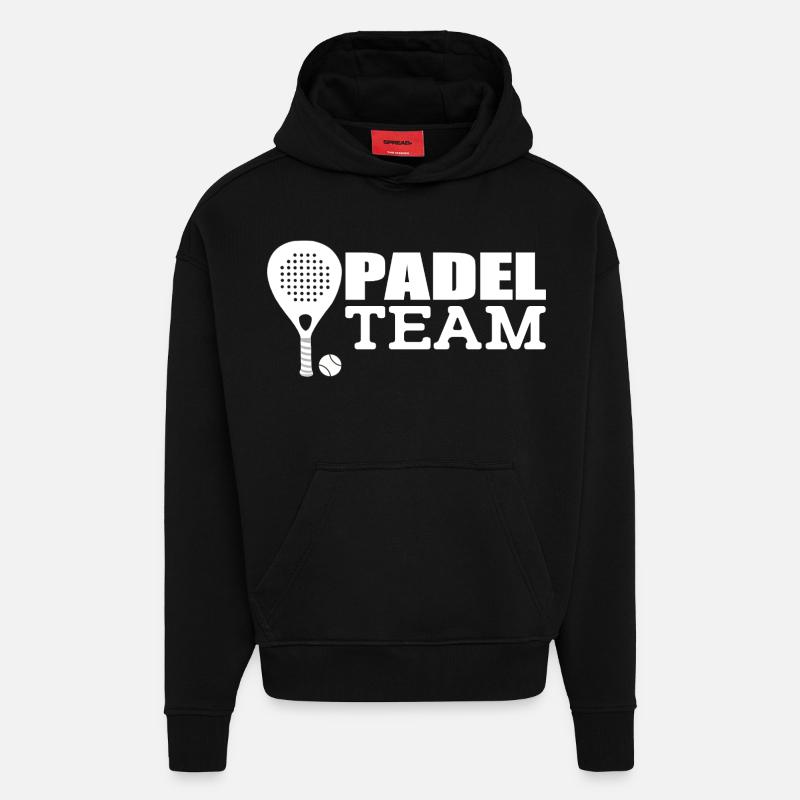 L’équipe de padel - Sweat à capuche bio épais oversize fabriqué en UE - SOLID BLACK