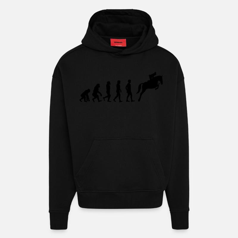 Horse evolution - Hoodie- made by SPREAD  - SOLID BLACK