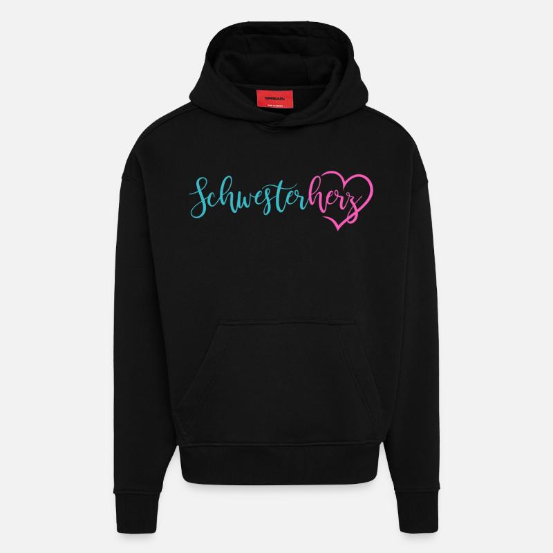 sœurette - Sweat à capuche bio épais oversize fabriqué en UE - SOLID BLACK