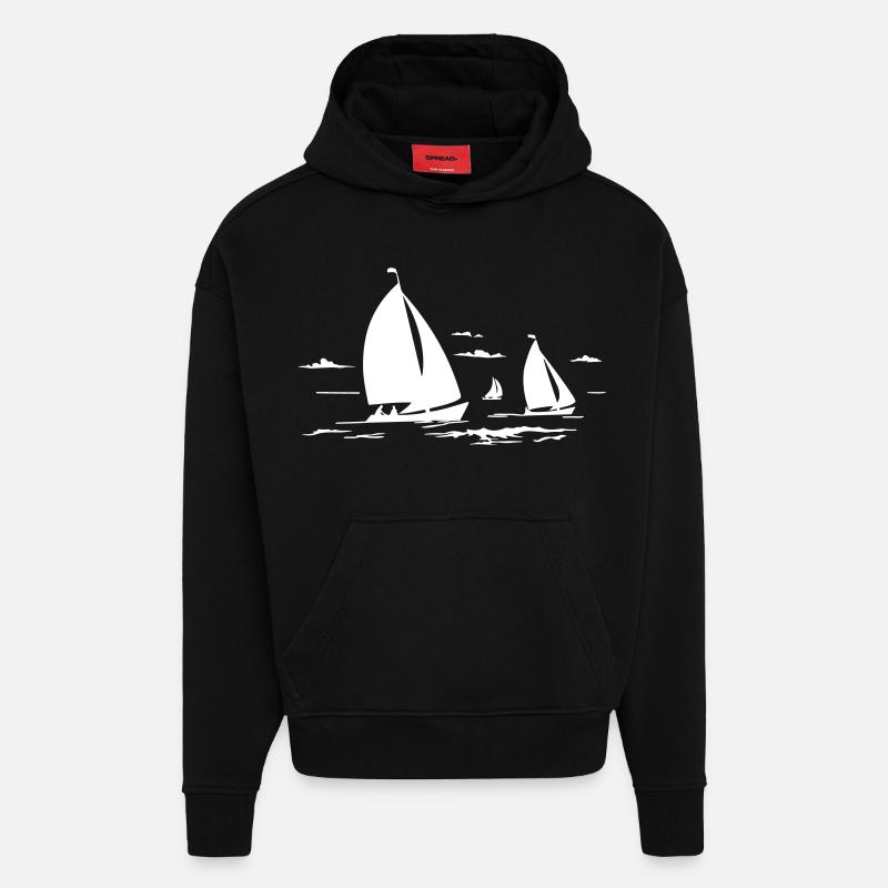Segelboote - Hoodie- made by SPREAD  - SOLID BLACK