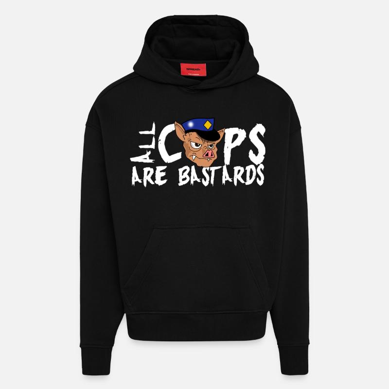 Cops sind scheiße ! - Hoodie- made by SPREAD  - SOLID BLACK