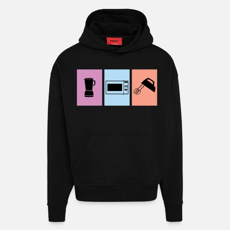 Cuire - Sweat à capuche bio épais oversize fabriqué en UE - SOLID BLACK