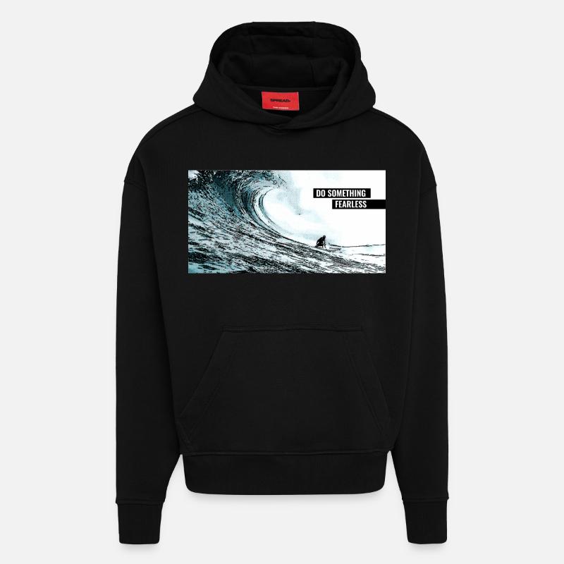 Faites quelque chose d’intrépide - Sweat à capuche bio épais oversize fabriqué en UE - SOLID BLACK