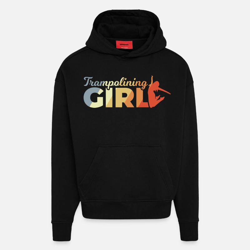 Lustiges Trampolin Mädchen - Hoodie- made by SPREAD  - SOLID BLACK