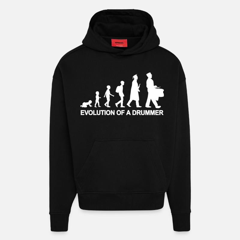 Évolution du batteur - Sweat à capuche bio épais oversize fabriqué en UE - SOLID BLACK