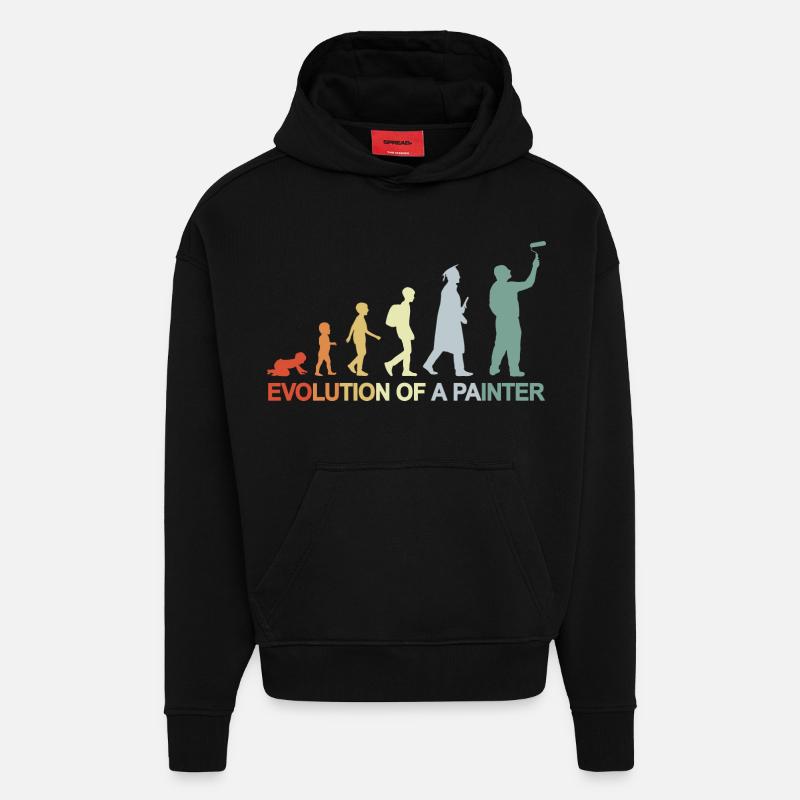 Painter Varnisher Evolution - Hoodie- made by SPREAD  - SOLID BLACK