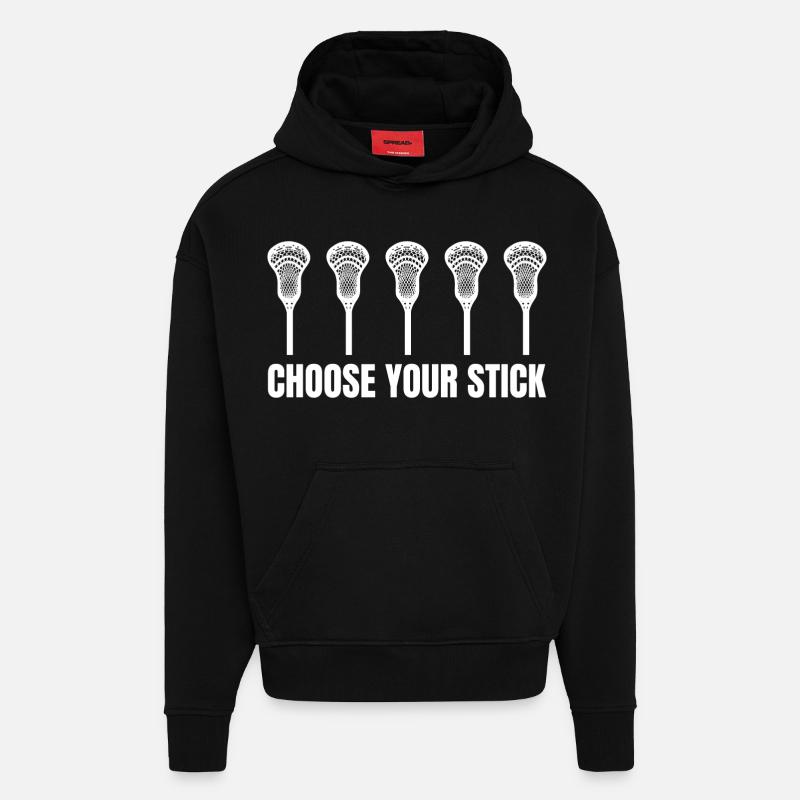 Raquette de crosse - Sweat à capuche bio épais oversize fabriqué en UE - SOLID BLACK