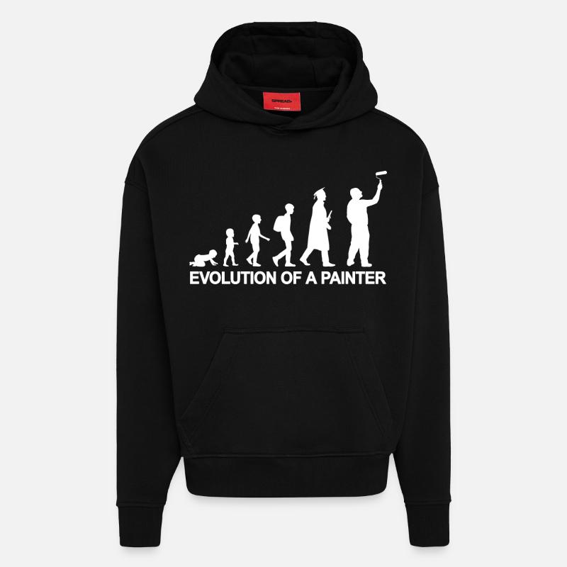 Development from child to painter - Hoodie- made by SPREAD - SOLID BLACK