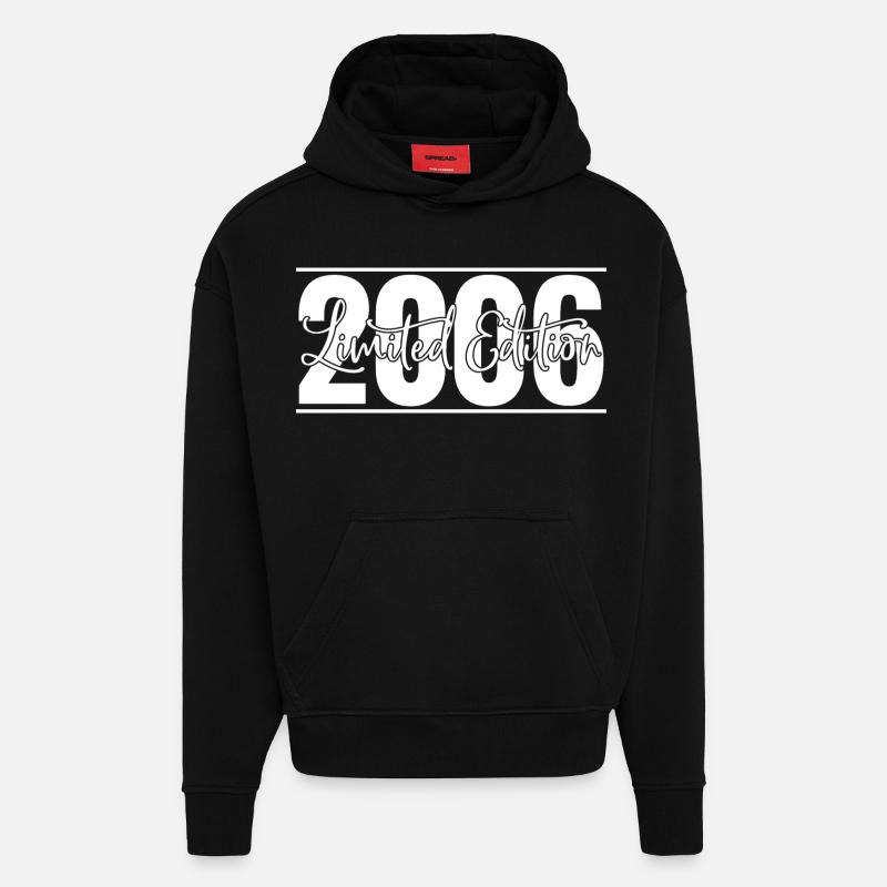 Edition limitée 2006 - Sweat à capuche bio épais oversize fabriqué en UE - SOLID BLACK
