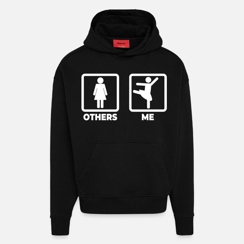 Figurine bâton danseuse de ballet - Sweat à capuche bio épais oversize fabriqué en UE - SOLID BLACK