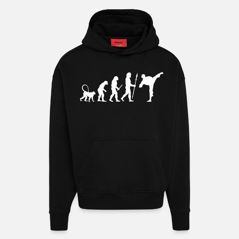 Karate Evolution - Hoodie- made by SPREAD  - SOLID BLACK