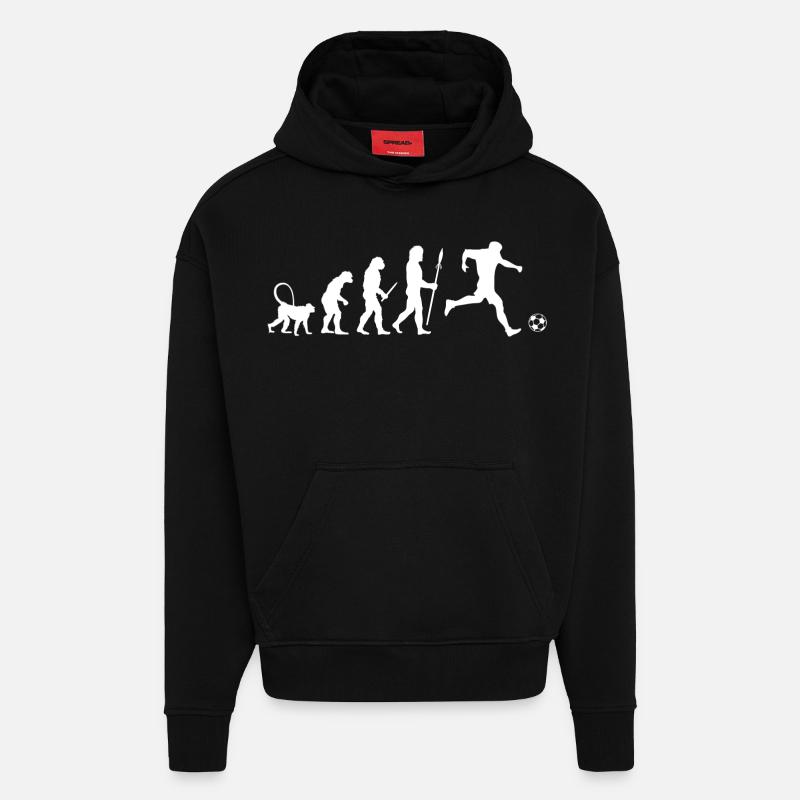 Fußball Evolution - Hoodie- made by SPREAD  - SOLID BLACK