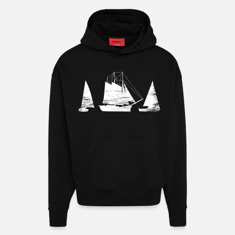 Segelboot - Hoodie- made by SPREAD  - SOLID BLACK