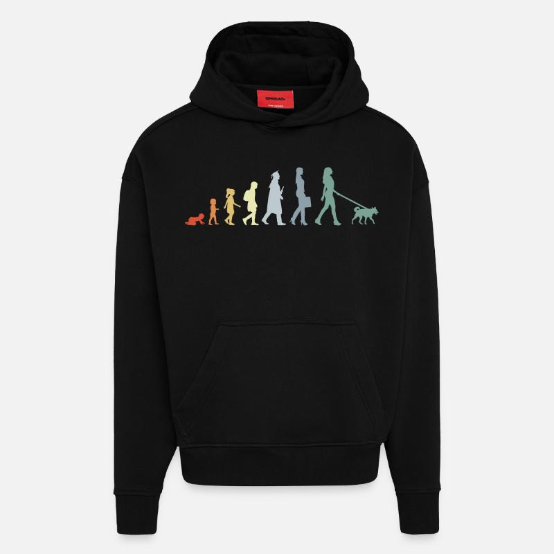 Propriétaire de chien Evolution - Sweat à capuche bio épais oversize fabriqué en UE - SOLID BLACK