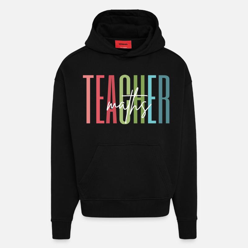 Math Teacher Math Teacher Gift - Hoodie- made by SPREAD - SOLID BLACK