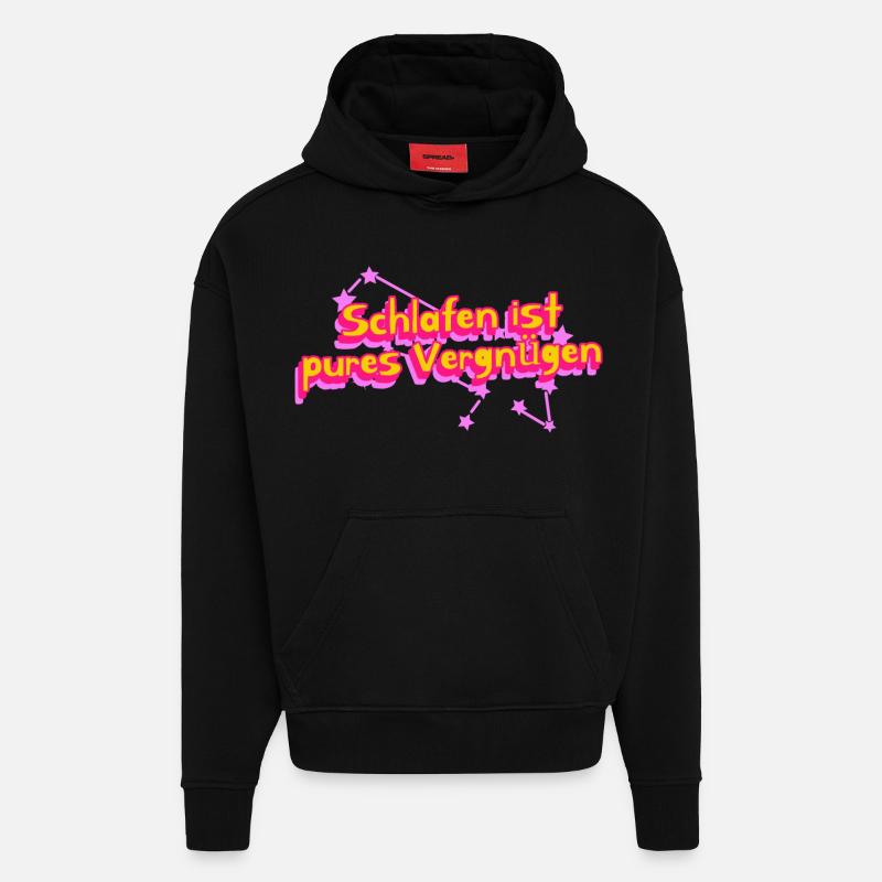 Le pur plaisir de dormir - Sweat à capuche bio épais oversize fabriqué en UE - SOLID BLACK