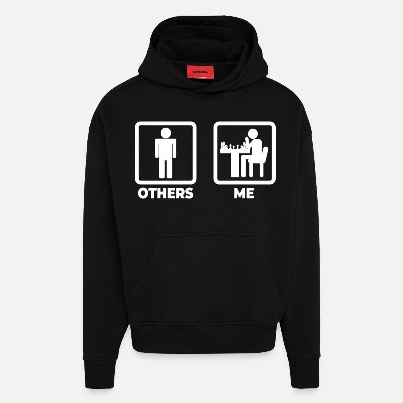 Schach Strichmännchen - Hoodie- made by SPREAD  - SOLID BLACK