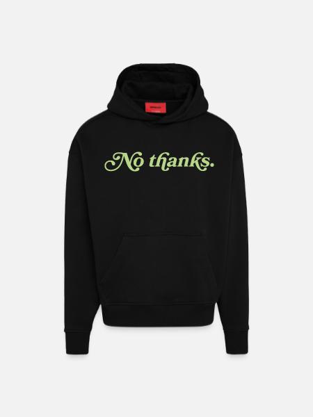 No thanks – Minimalistisches Statement - Hoodie- made by SPREAD  - SOLID BLACK