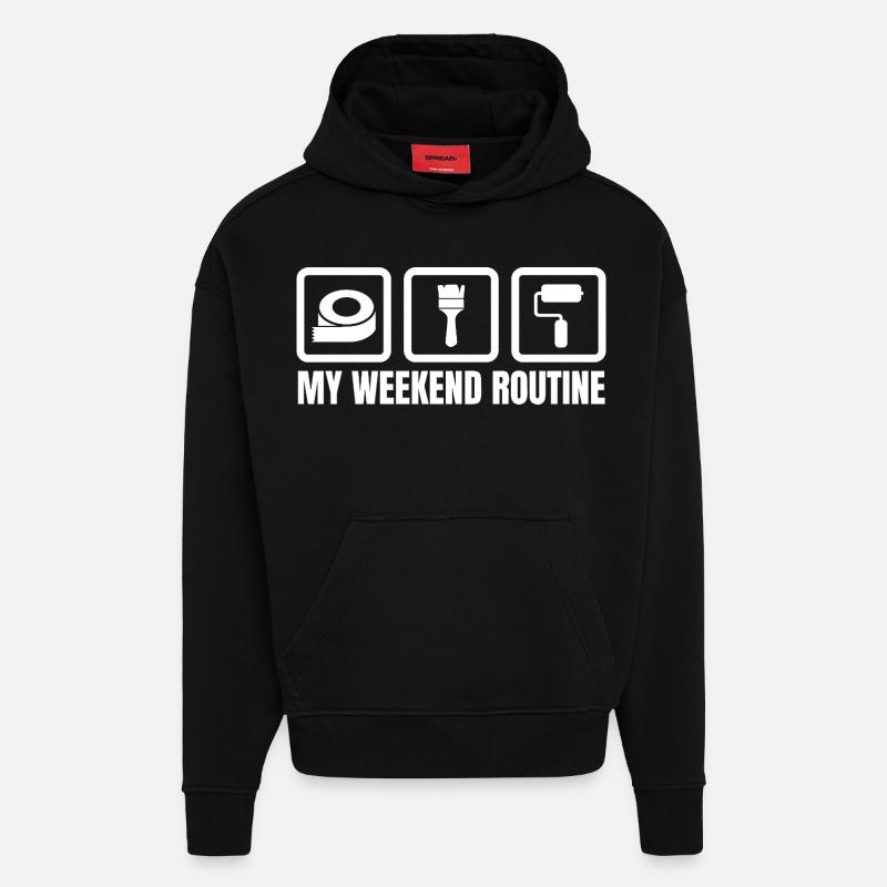Meine Wochenendroutine - Hoodie- made by SPREAD  - SOLID BLACK