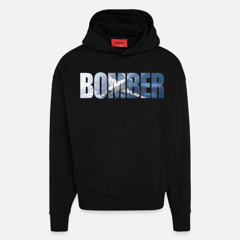 Bomber Tu-160 - Hoodie- made by SPREAD  - SOLID BLACK