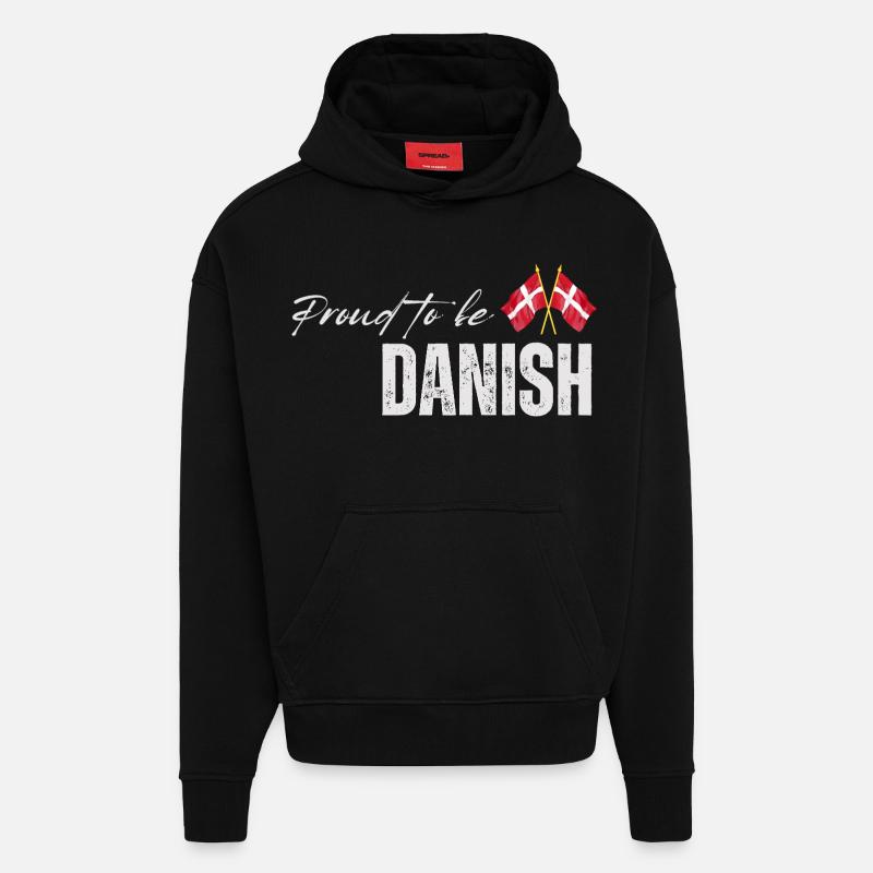 Stolzer Däne, ich liebe Dänemark - Hoodie- made by SPREAD - SOLID BLACK