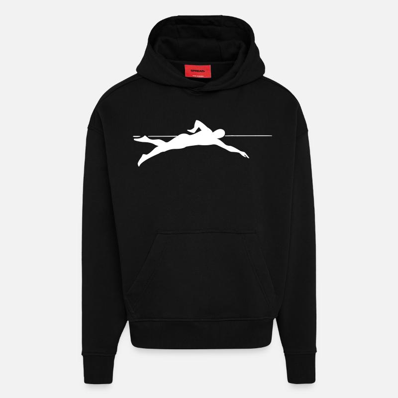 Dynamic Sprinter Line Graphics - Hoodie- made by SPREAD  - SOLID BLACK