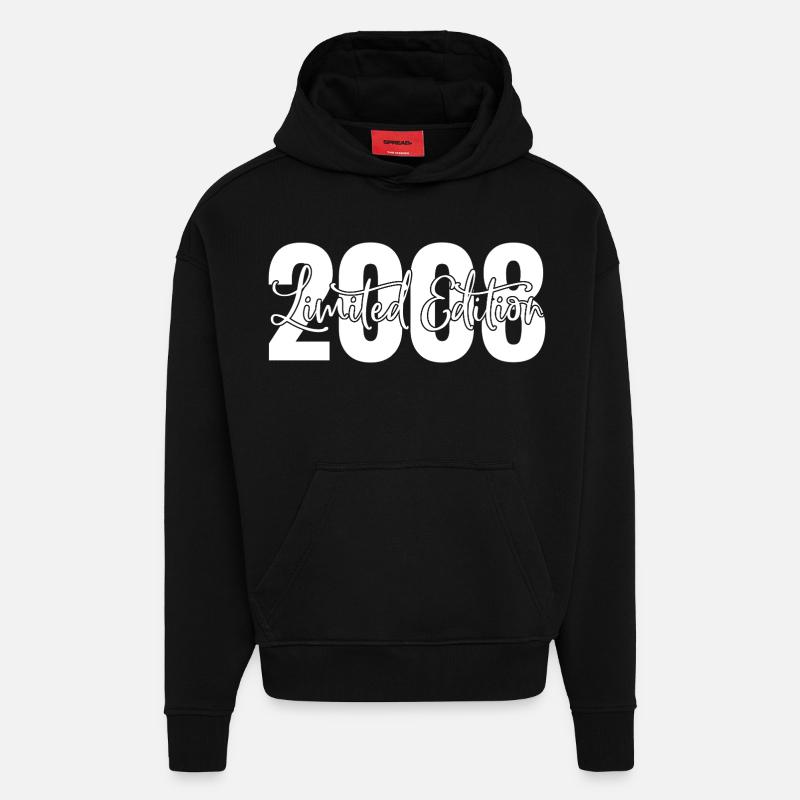 Edition limitée 2008 - Sweat à capuche bio épais oversize fabriqué en UE - SOLID BLACK