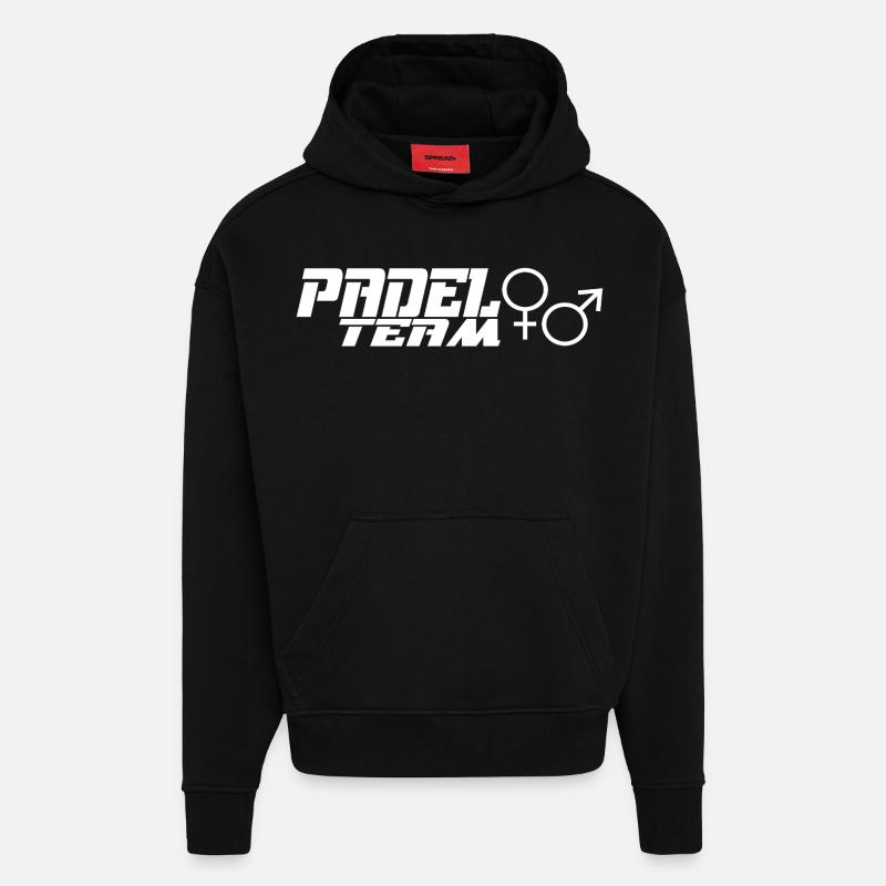 L’équipe de padel - Sweat à capuche bio épais oversize fabriqué en UE - SOLID BLACK