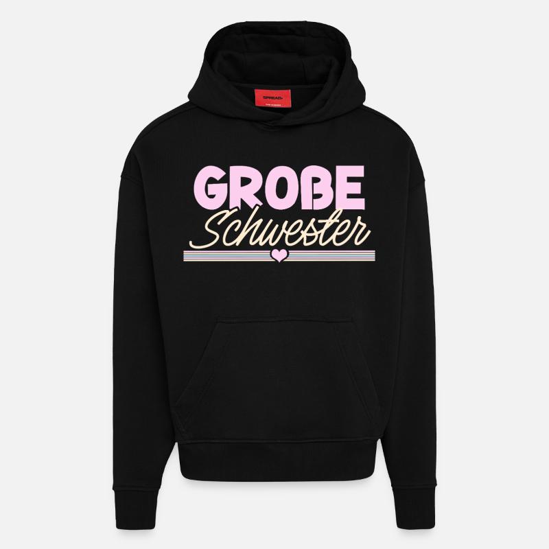 Große Schwester - Hoodie- made by SPREAD  - SOLID BLACK