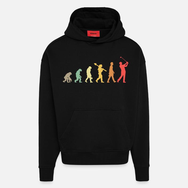 Golf Golfer Golf Course Golfer Evolution - Hoodie- made by SPREAD  - SOLID BLACK