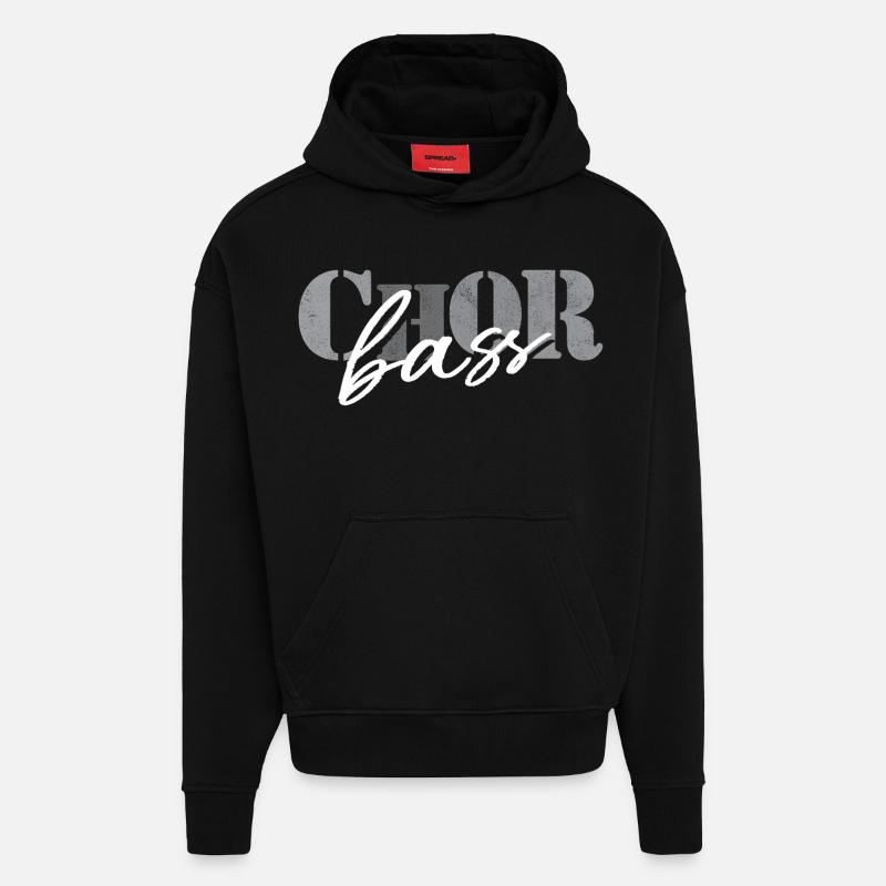 Basse de chœur - Sweat à capuche bio épais oversize fabriqué en UE - SOLID BLACK