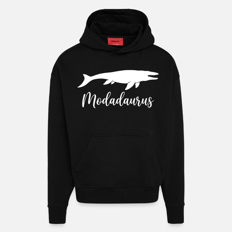 Modadaurus Mosasaurus Dinosaurier-Vater - Hoodie- made by SPREAD  - SOLID BLACK