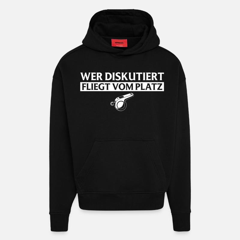 Referee - Who discusses flies referee - Hoodie- made by SPREAD  - SOLID BLACK