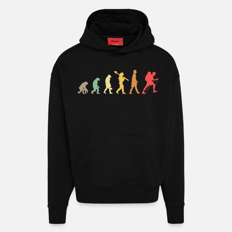 Évolution Randonnée Wander - Sweat à capuche bio épais oversize fabriqué en UE - SOLID BLACK