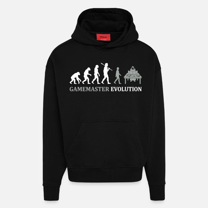 Gamemaster Evolution – Tabletop RPG Design - Hoodie- made by SPREAD  - SOLID BLACK
