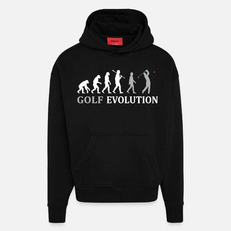 Golf Evolution – Das perfekte Golfer Geschenk - Hoodie- made by SPREAD - SOLID BLACK