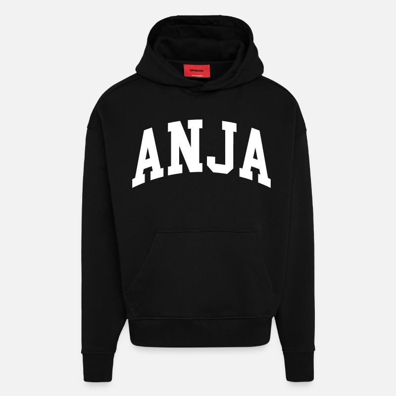 Anja - Sweat à capuche bio épais oversize fabriqué en UE - SOLID BLACK
