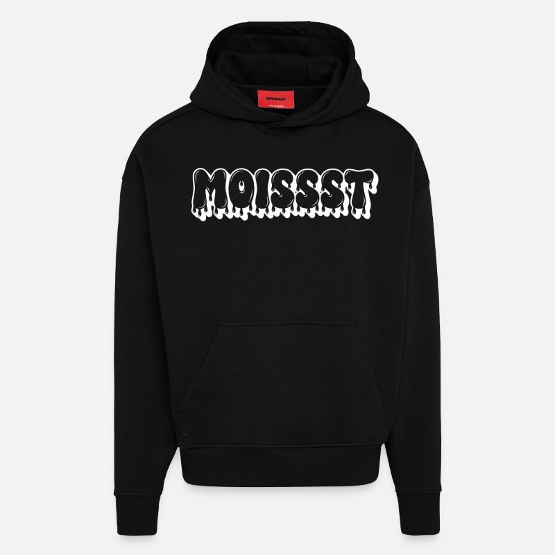 Feuchter tropfender Text - Hoodie- made by SPREAD  - SOLID BLACK
