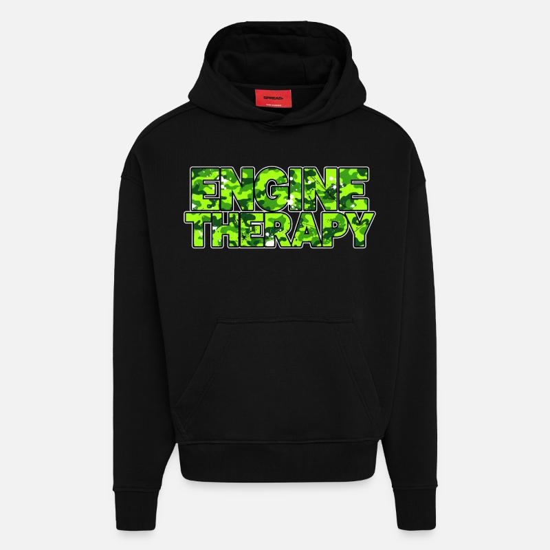 Engine Therapy Camouflage für echte Schrauber - Hoodie- made by SPREAD - SOLID BLACK