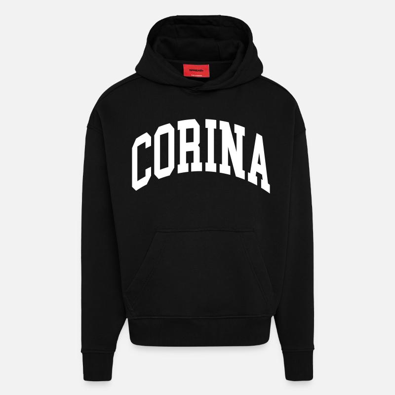 Corina - Sweat à capuche bio épais oversize fabriqué en UE - SOLID BLACK