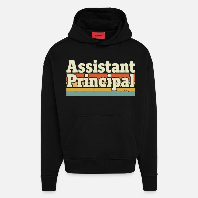 Vice-recteur Retro - Sweat à capuche bio épais oversize fabriqué en UE - SOLID BLACK