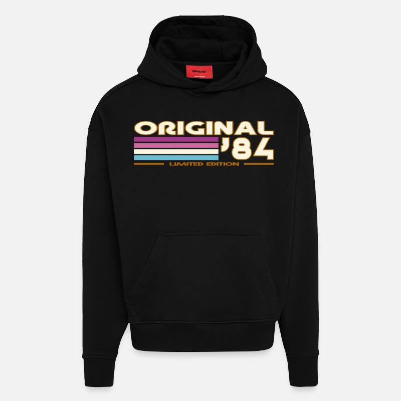 Originale 84 Pastellstreifen - Hoodie- made by SPREAD  - SOLID BLACK