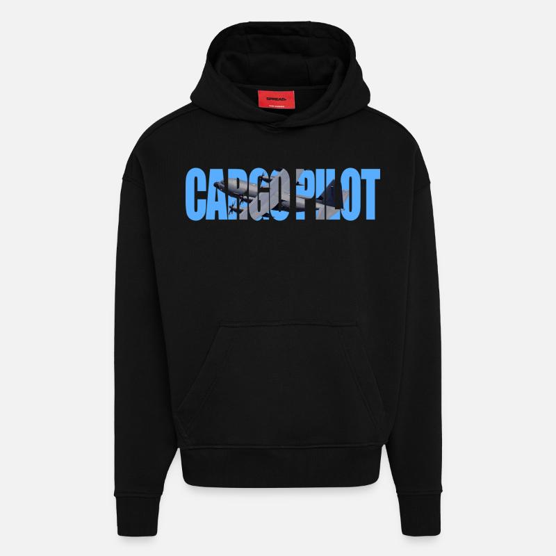 Cargo Pilot C-130 - Hoodie- made by SPREAD - SOLID BLACK