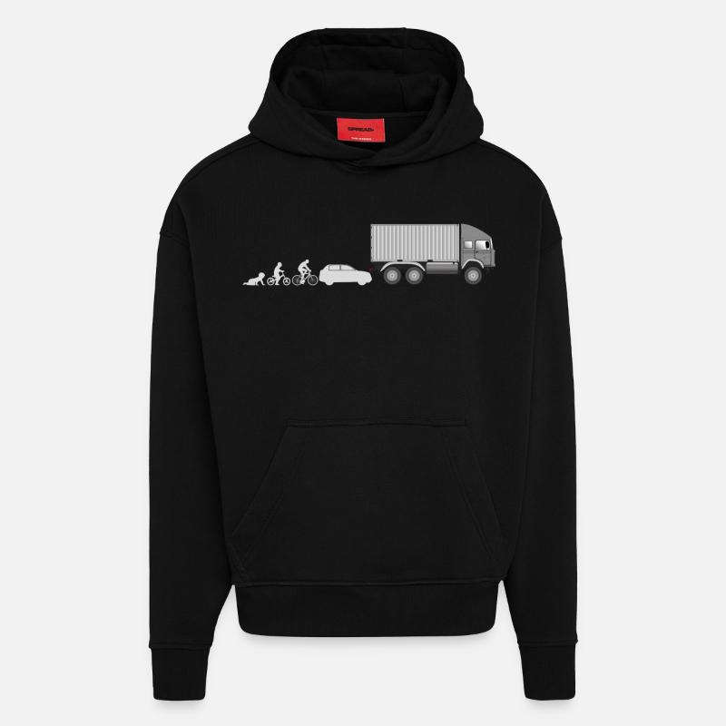 Evolution Container LKW Fahrer - Hoodie- made by SPREAD  - SOLID BLACK