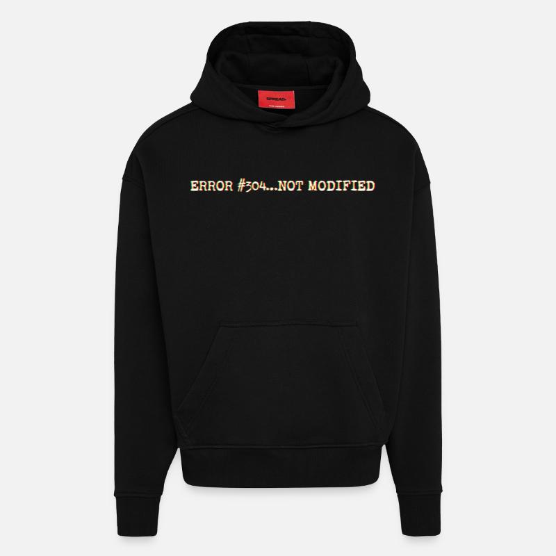 Error304_NotModified - Hoodie- made by SPREAD  - SOLID BLACK